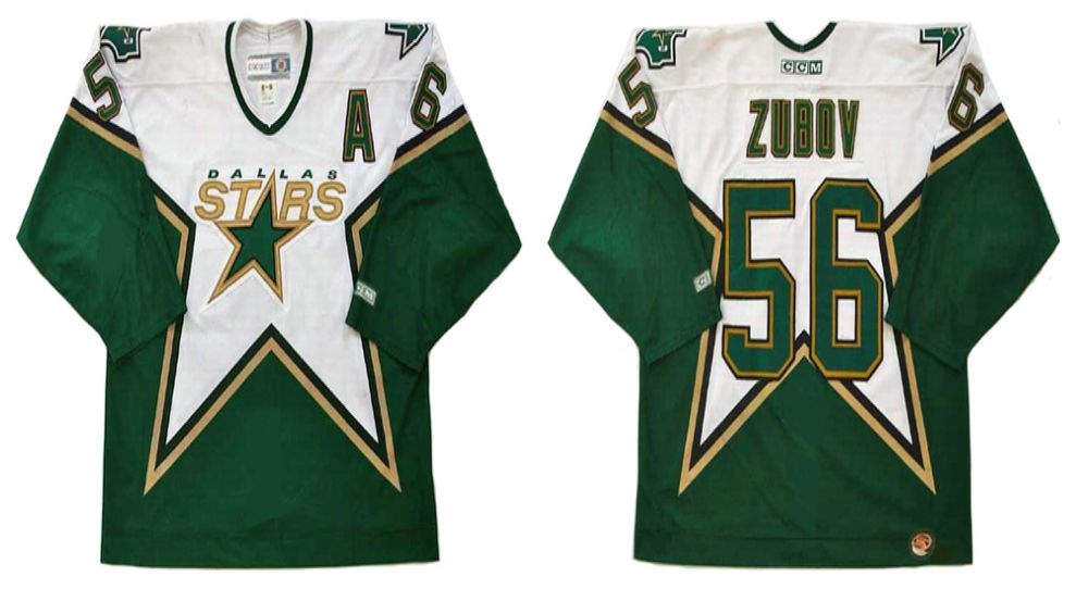 2019 Men Dallas Stars #56 Zubov Green CCM NHL jerseys